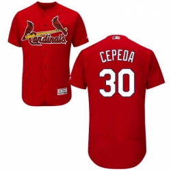 Mens Majestic St Louis Cardinals 30 Orlando Cepeda Red Alternate Flex Base Authentic Collection MLB Jersey 