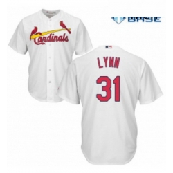 Mens Majestic St Louis Cardinals 31 Lance Lynn Replica White Home Cool Base MLB Jersey