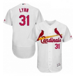 Mens Majestic St Louis Cardinals 31 Lance Lynn White Home Flex Base Authentic Collection MLB Jersey