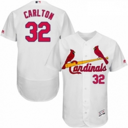 Mens Majestic St Louis Cardinals 32 Steve Carlton White Home Flex Base Authentic Collection MLB Jersey