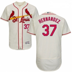 Mens Majestic St Louis Cardinals 37 Keith Hernandez Cream Alternate Flex Base Authentic Collection MLB Jersey