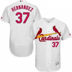 Mens Majestic St Louis Cardinals 37 Keith Hernandez White Home Flex Base Authentic Collection MLB Jersey