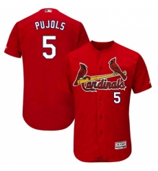Mens Majestic St Louis Cardinals 5 Albert Pujols Red Alternate Flex Base Authentic Collection MLB Jersey