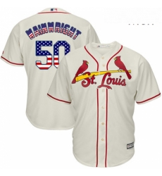 Mens Majestic St Louis Cardinals 50 Adam Wainwright Replica Cream USA Flag Fashion MLB Jersey