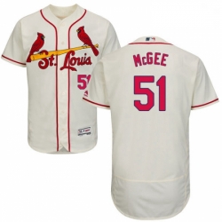 Mens Majestic St Louis Cardinals 51 Willie McGee Cream Alternate Flex Base Authentic Collection MLB Jersey 