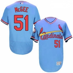 Mens Majestic St Louis Cardinals 51 Willie McGee Light Blue FlexBase Authentic Collection MLB Jersey