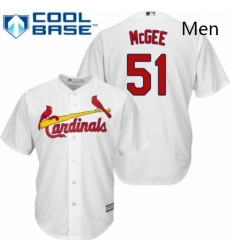 Mens Majestic St Louis Cardinals 51 Willie McGee Replica White Home Cool Base MLB Jersey