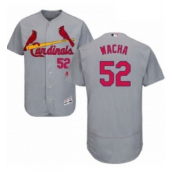 Mens Majestic St Louis Cardinals 52 Michael Wacha Grey Road Flex Base Authentic Collection MLB Jersey