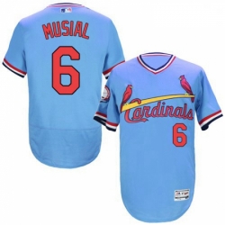 Mens Majestic St Louis Cardinals 6 Stan Musial Light Blue FlexBase Authentic Collection MLB Jersey