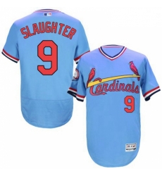 Mens Majestic St Louis Cardinals 9 Enos Slaughter Light Blue FlexBase Authentic Collection MLB Jersey