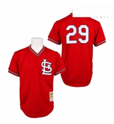 Mens Mitchell and Ness St Louis Cardinals 29 Vince Coleman Authentic Red Throwback MLB Jersey