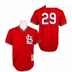 Mens Mitchell and Ness St Louis Cardinals 29 Vince Coleman Authentic Red Throwback MLB Jersey