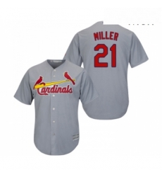 Mens St Louis Cardinals 21 Andrew Miller Replica Grey Road Cool Base Baseball Jersey 
