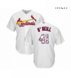 Mens St Louis Cardinals 41 Tyler O Neill Authentic White Team Logo Fashion Cool Base Baseball Jersey 