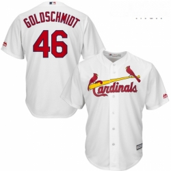 Mens St Louis Cardinals 46 Paul Goldschmidt Majestic White Home Official Cool Base Player Jersey