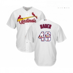 Mens St Louis Cardinals 48 Harrison Bader Authentic White Team Logo Fashion Cool Base Baseball Jersey 