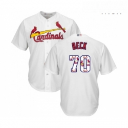 Mens St Louis Cardinals 70 Chris Beck Authentic White Team Logo Fashion Cool Base Baseball Jersey 
