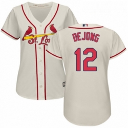 Womens Majestic St Louis Cardinals 12 Paul DeJong Authentic Cream Alternate Cool Base MLB Jersey 