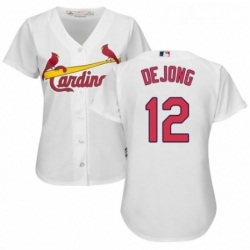 Womens Majestic St Louis Cardinals 12 Paul DeJong Authentic White Home Cool Base MLB Jersey 