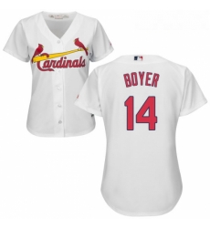 Womens Majestic St Louis Cardinals 14 Ken Boyer Authentic White Home Cool Base MLB Jersey