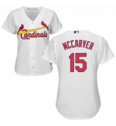 Womens Majestic St Louis Cardinals 15 Tim McCarver Authentic White Home Cool Base MLB Jersey