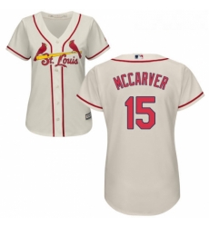 Womens Majestic St Louis Cardinals 15 Tim McCarver Replica Cream Alternate Cool Base MLB Jersey