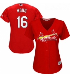Womens Majestic St Louis Cardinals 16 Kolten Wong Authentic Red Alternate Cool Base MLB Jersey