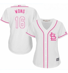 Womens Majestic St Louis Cardinals 16 Kolten Wong Authentic White Fashion Cool Base MLB Jersey