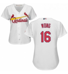 Womens Majestic St Louis Cardinals 16 Kolten Wong Replica White Home Cool Base MLB Jersey