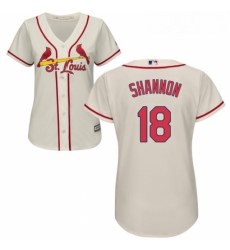 Womens Majestic St Louis Cardinals 18 Mike Shannon Authentic Cream Alternate Cool Base MLB Jersey