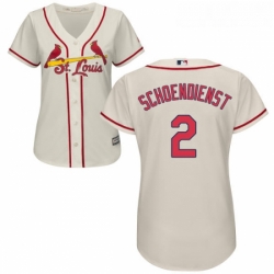 Womens Majestic St Louis Cardinals 2 Red Schoendienst Authentic Cream Alternate Cool Base MLB Jersey