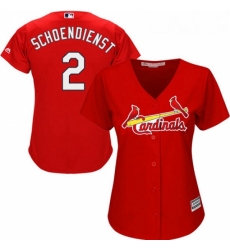 Womens Majestic St Louis Cardinals 2 Red Schoendienst Authentic Red Alternate Cool Base MLB Jersey