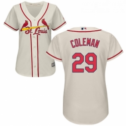 Womens Majestic St Louis Cardinals 29 Vince Coleman Authentic Cream Alternate Cool Base MLB Jersey