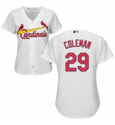 Womens Majestic St Louis Cardinals 29 Vince Coleman Authentic White Home Cool Base MLB Jersey
