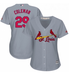 Womens Majestic St Louis Cardinals 29 Vince Coleman Replica Grey Road Cool Base MLB Jersey
