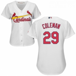 Womens Majestic St Louis Cardinals 29 Vince Coleman Replica White Home Cool Base MLB Jersey