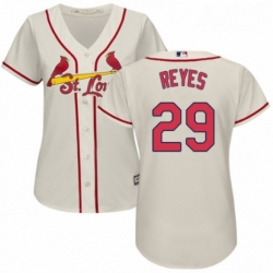 Womens Majestic St Louis Cardinals 29 lex Reyes Authentic Cream Alternate Cool Base MLB Jersey 