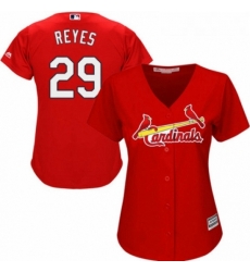 Womens Majestic St Louis Cardinals 29 lex Reyes Authentic Red Alternate Cool Base MLB Jersey 