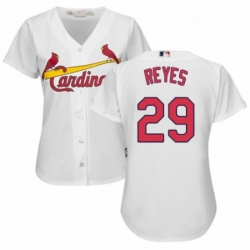 Womens Majestic St Louis Cardinals 29 lex Reyes Authentic White Home Cool Base MLB Jersey 