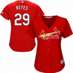 Womens Majestic St Louis Cardinals 29 lex Reyes Replica Red Alternate Cool Base MLB Jersey 