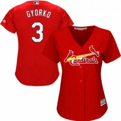 Womens Majestic St Louis Cardinals 3 Jedd Gyorko Authentic Red Alternate Cool Base MLB Jersey