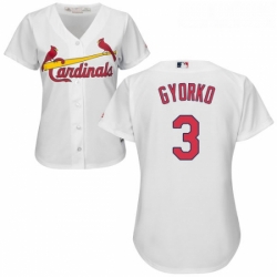 Womens Majestic St Louis Cardinals 3 Jedd Gyorko Authentic White Home Cool Base MLB Jersey