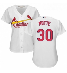 Womens Majestic St Louis Cardinals 30 Jason Motte Authentic White Home Cool Base MLB Jersey 