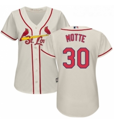 Womens Majestic St Louis Cardinals 30 Jason Motte Replica Cream Alternate Cool Base MLB Jersey 