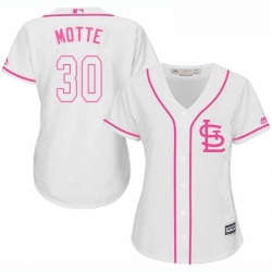 Womens Majestic St Louis Cardinals 30 Jason Motte Replica White Fashion Cool Base MLB Jersey 