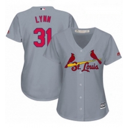 Womens Majestic St Louis Cardinals 31 Lance Lynn Authentic Grey Road Cool Base MLB Jersey