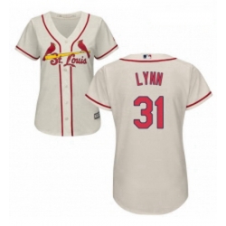 Womens Majestic St Louis Cardinals 31 Lance Lynn Replica Cream Alternate Cool Base MLB Jersey