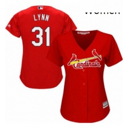 Womens Majestic St Louis Cardinals 31 Lance Lynn Replica Red Alternate Cool Base MLB Jersey