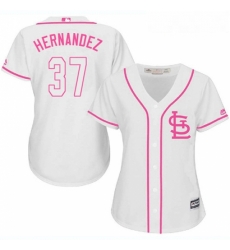 Womens Majestic St Louis Cardinals 37 Keith Hernandez Authentic White Fashion Cool Base MLB Jersey