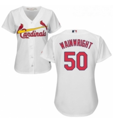 Womens Majestic St Louis Cardinals 50 Adam Wainwright Authentic White Home Cool Base MLB Jersey